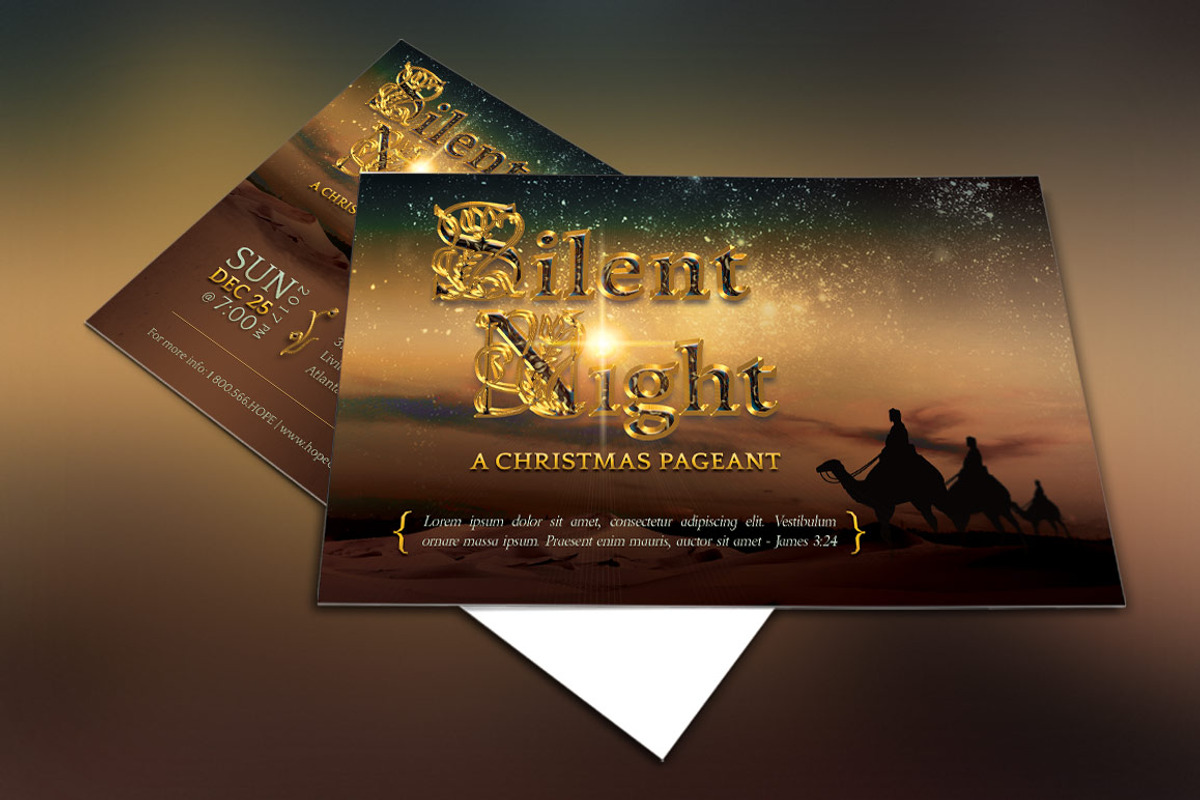 Silent Night Postcard Template, a Flyer Template by Godserv Designs (Photo 2 of 10)