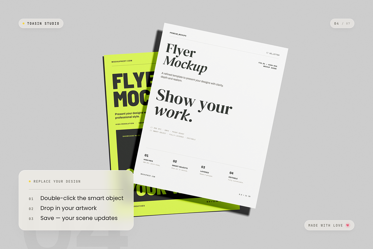US Letter Flyer Mockup, an Advertising Mockup by Toasin Studio (Photo 4 of 7)