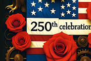 Steampunk Roses Eagle and Flag 250, a Seasonal Illustration by Sharon Schwalbe (Thumbnail 4 of 4)