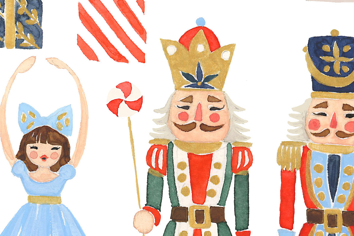 Watercolor Nutcracker Clipart Set, a Decorative Illustration by RhianAwni (Photo 3 of 4)