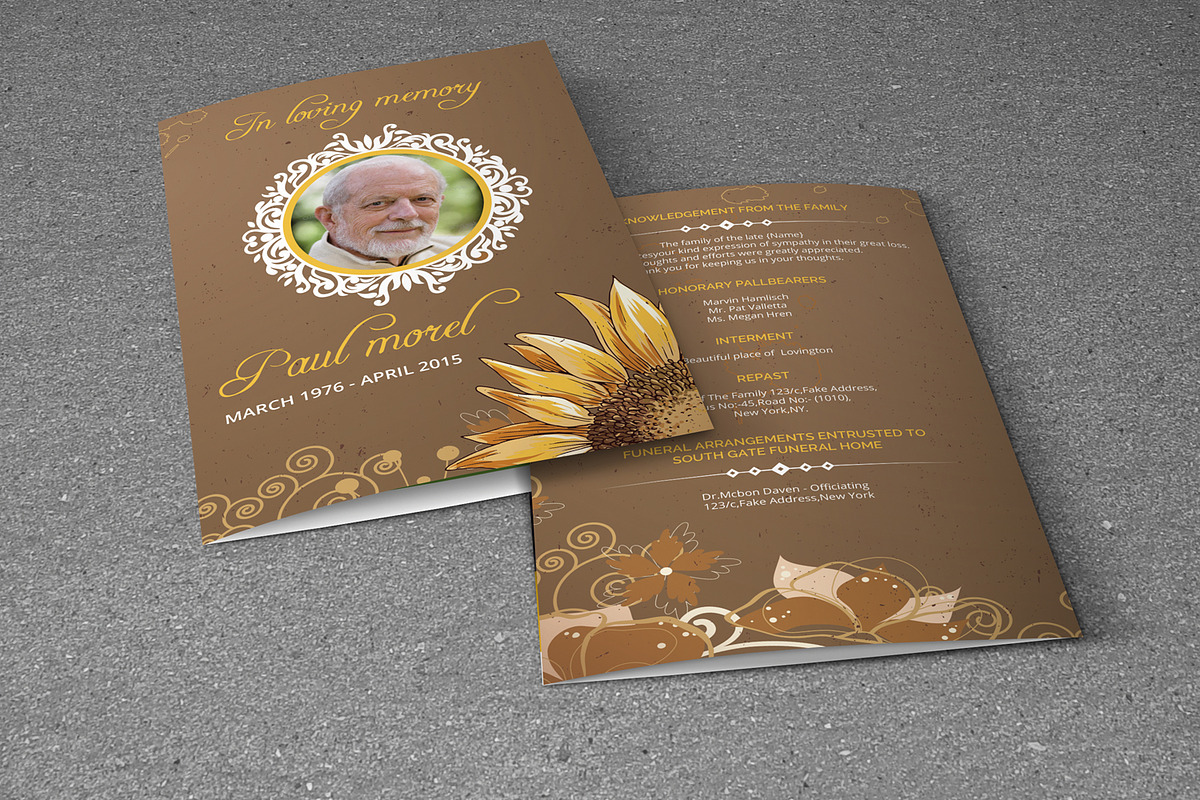 Funeral Program Template-V246, a Brochure Template by Template Shop (Photo 3 of 4)