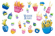 Funny Plants. Watercolor, a Decorative Illustration by talloshau's illustrations (Thumbnail 4 of 9)