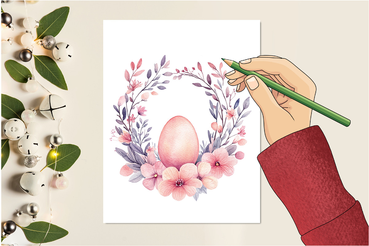 Floral Easter Clipart, an Illustration by Design Market (Photo 5 of 5)