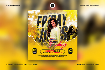 Summer Vibes Flyer, a Flyer Template by iDoodle Studio
