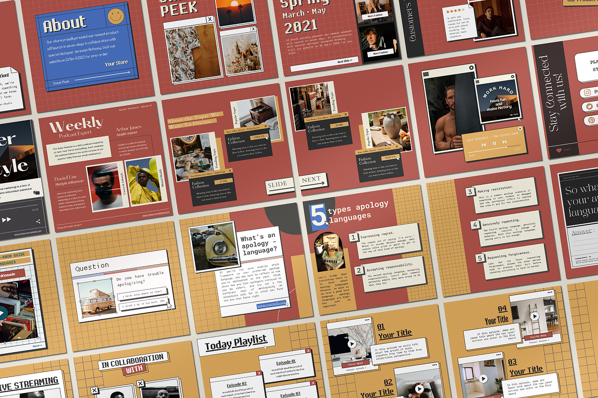 Instagram Carousel Retro CANVA, a Social Media Template by Analogi Studio (Photo 3 of 25)