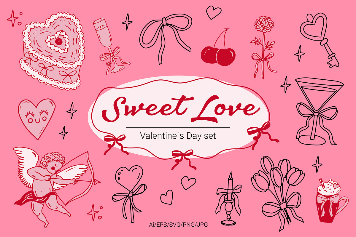 Valentine’s Day Clipart Collection, a Decorative Illustration by Idressart (Photo 1 of 7)