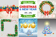 Christmas and New Year Backgrounds, a Decorative Illustration by TAlex (Thumbnail 1 of 6)