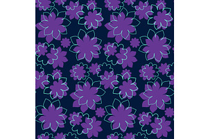 Purple and blue floral pattern for, an Object Illustration by okskukuruza