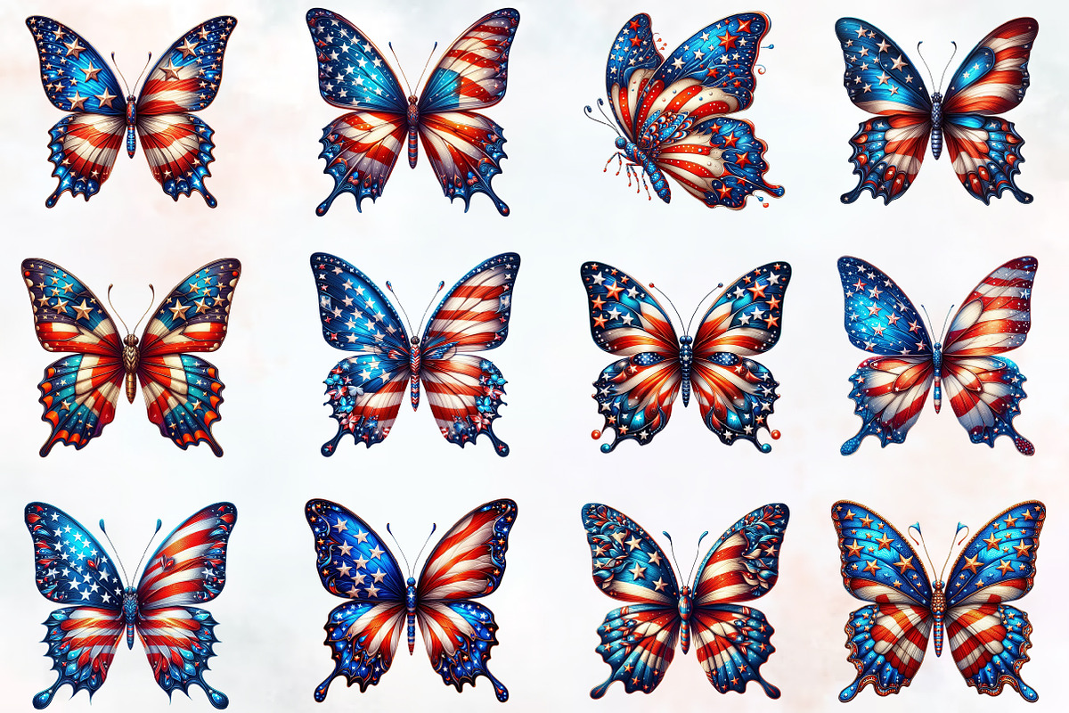 Memorial Day Butterfly Sublimation, an Illustration by RobertsArt (Photo 5 of 7)