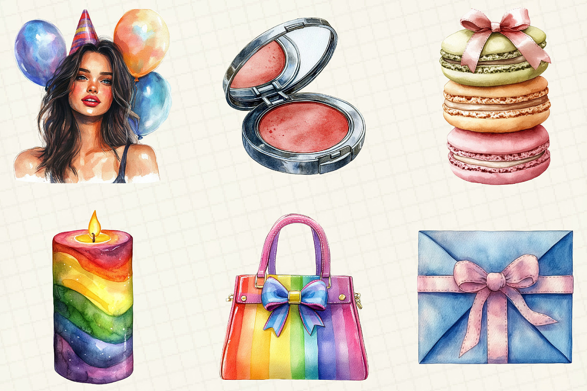 Woman’s Birthday Clipart, an Illustration by OK Design (Photo 5 of 5)