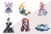 Cute Skeleton Girl Clipart, an Illustration by Design Market (Thumbnail 3 of 3)
