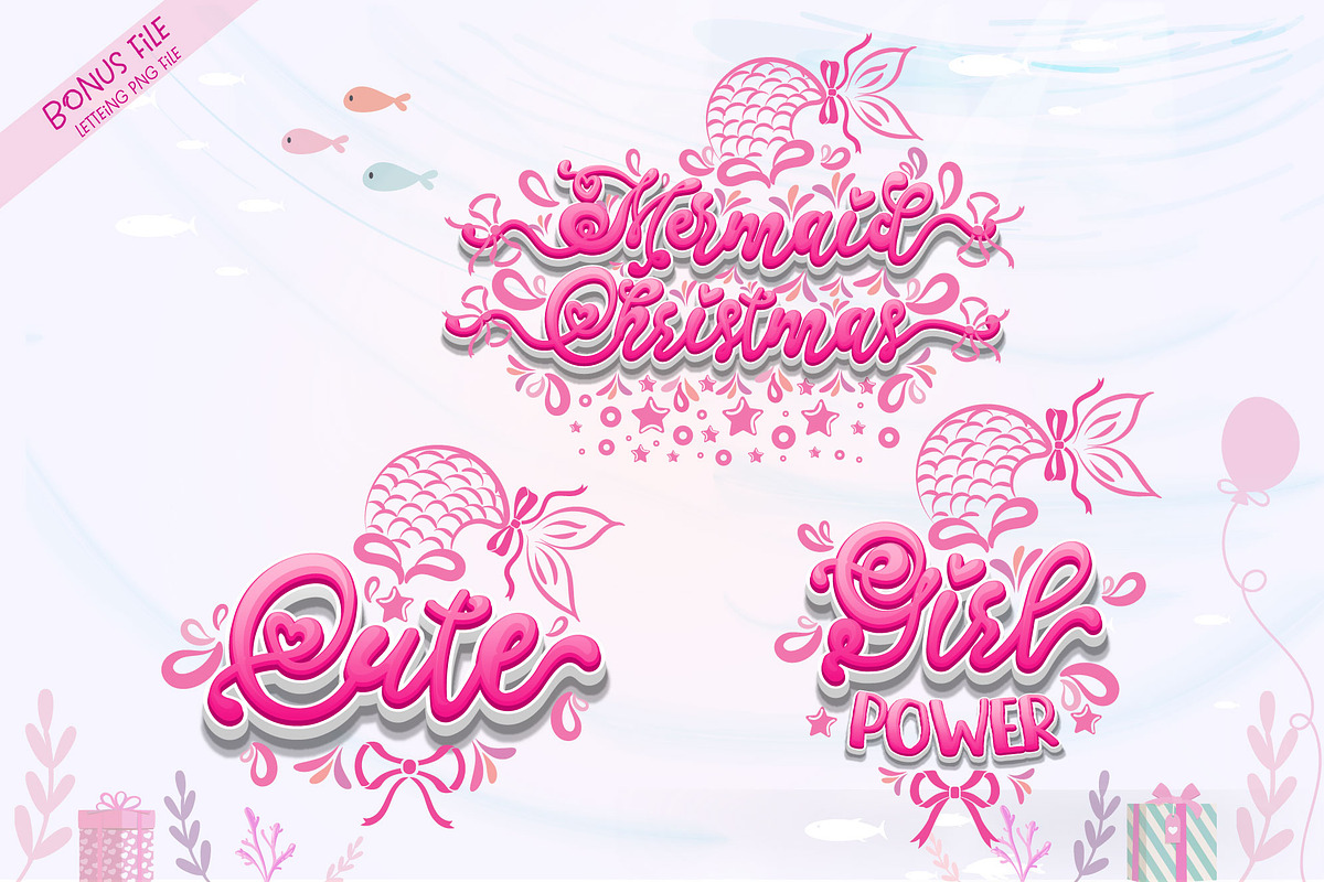Mermaid Christmas Font, a Handwritten Font by Nobu Collections (Photo 6 of 6)