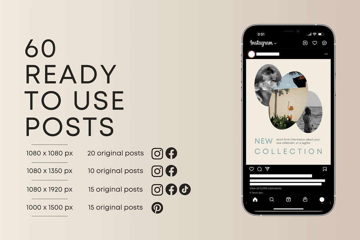 Feminine Natural Social Media Kit, a Social Media Template by Glow Getter Collective (Photo 3 of 5)