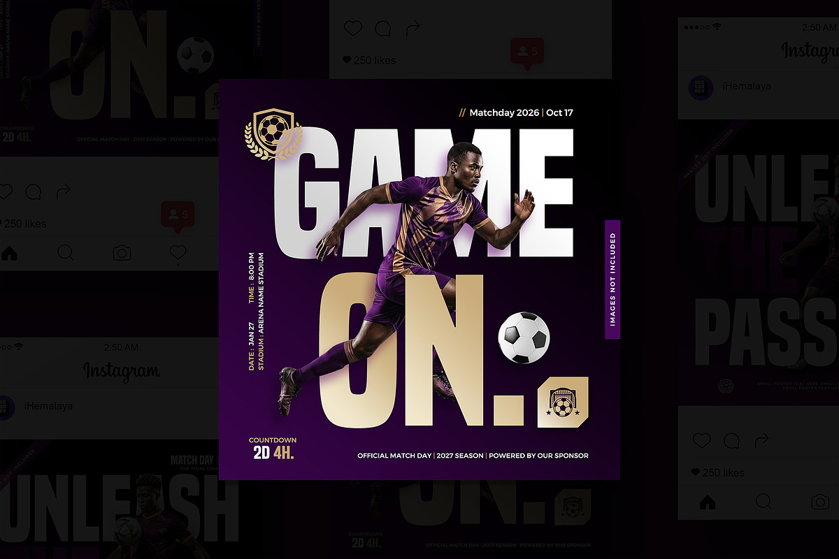 Soccer Social Media Posts Templates, a Flyer Template by iHemalaya (Photo 3 of 4)