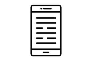 Smart Phone Line Icon, an Icon by Pexelpy