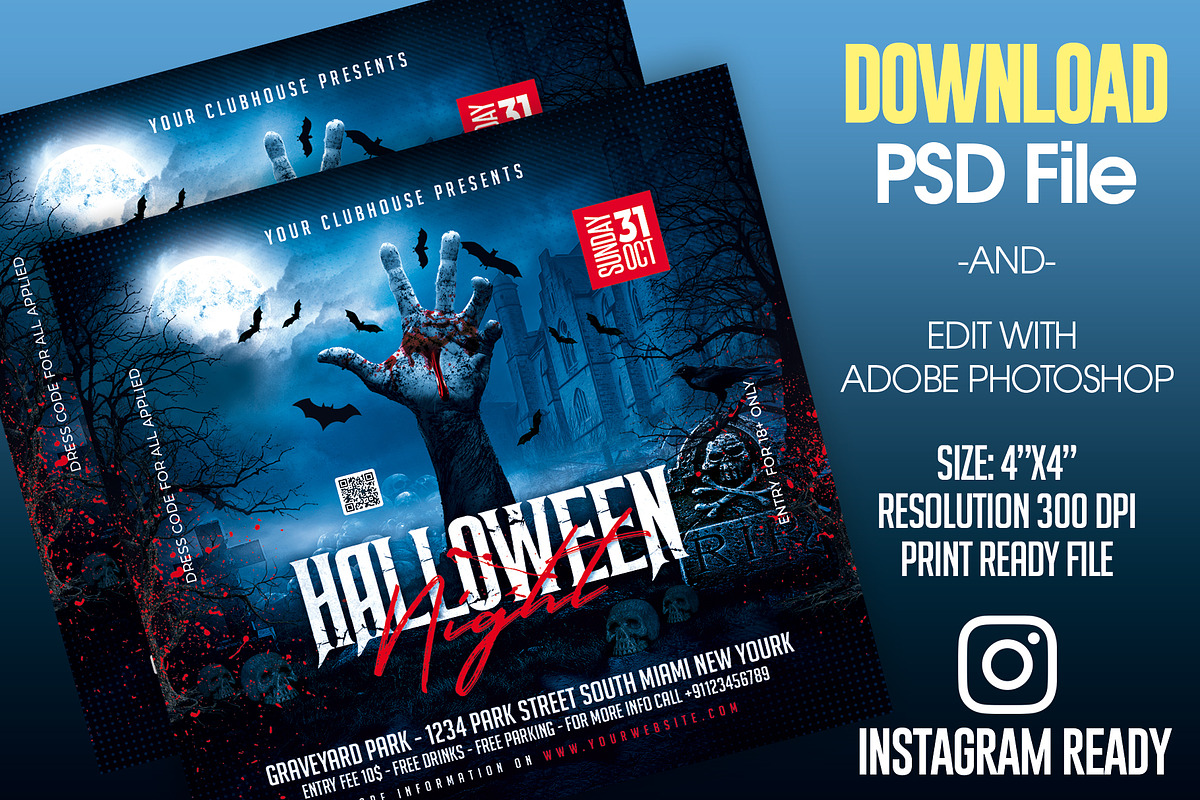 Halloween Flyer, a Flyer Template by MithilaCreation (Photo 2 of 6)