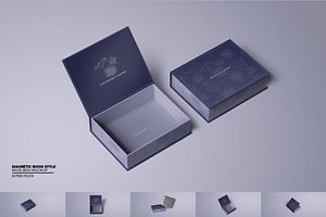 Magnetic Book Style Rigid Box Mockup, a Packaging Mockup by Sheikhadesign