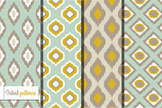 Retro ikat tribal seamless patterns, a Pattern Graphic by SmartDesign (Thumbnail 1 of 2)
