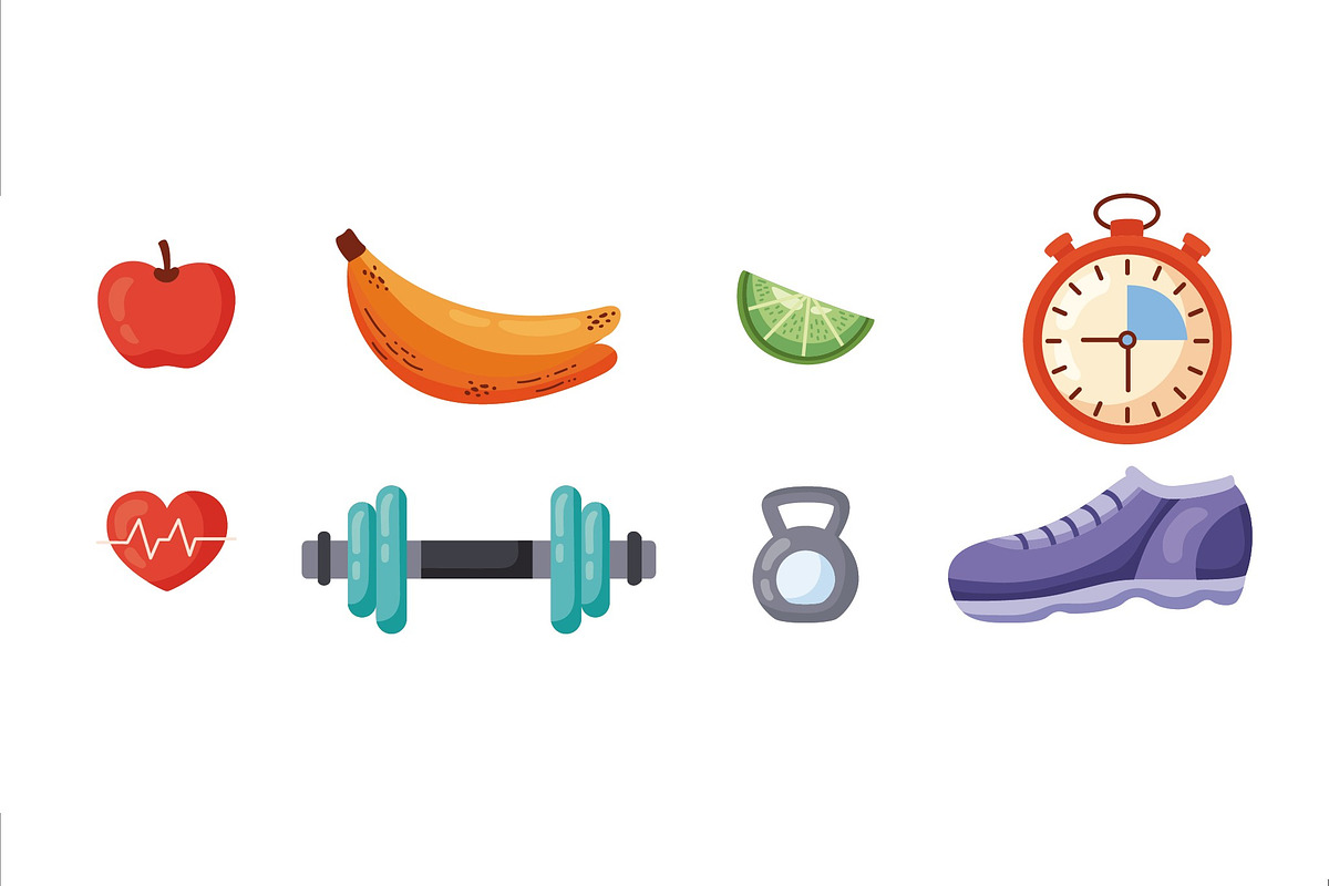 Health Lifestyle Illustrations Set, a Sport Illustration by studiogstock (Photo 3 of 3)