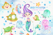 Mermaid and Underwater friends, an Illustration by RivusArt (Thumbnail 1 of 3)