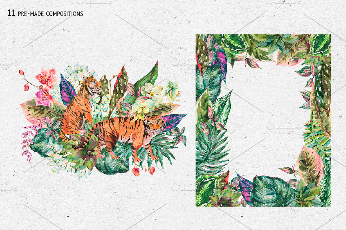 Tropical leaves graphic pack, an Illustration by Belusuab (Photo 7 of 16)