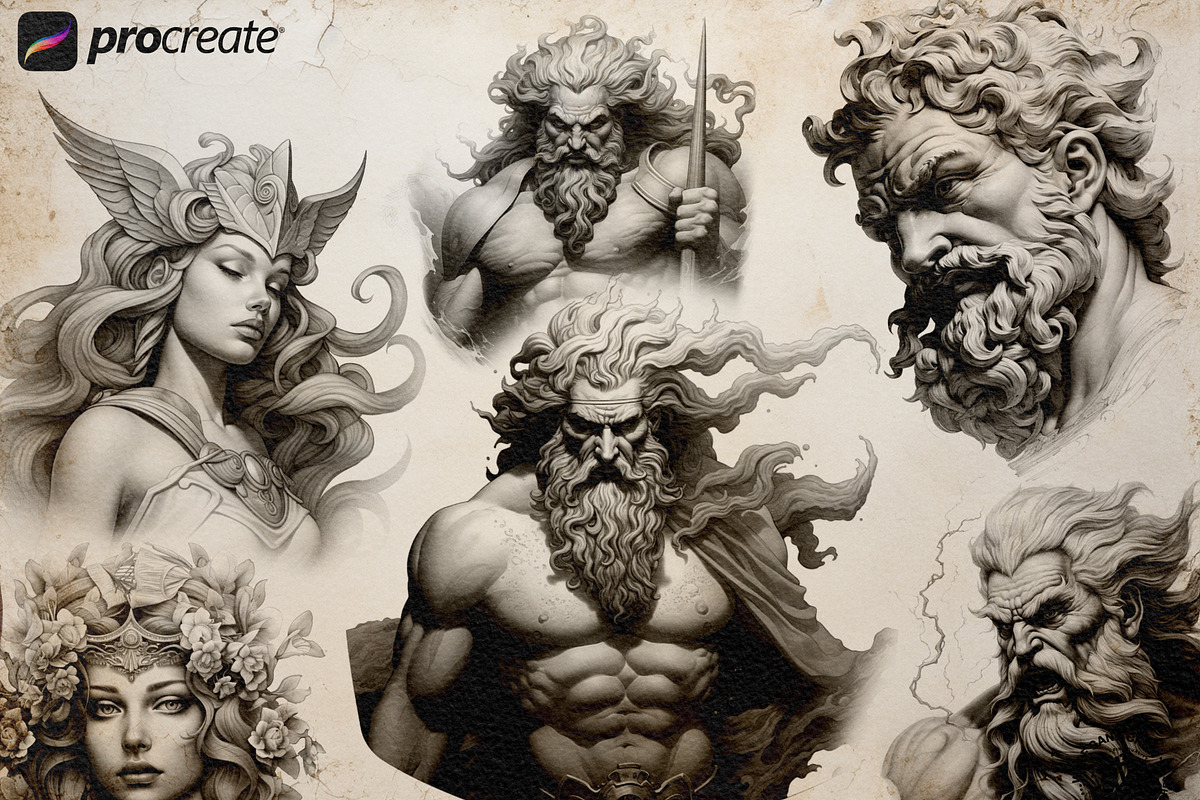 Procreate ~ Greek mythology ~, a Brush Add-On by Studio.Valhalla (Photo 5 of 5)