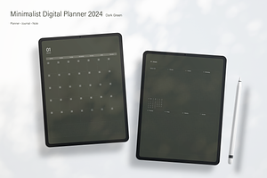 Digital Planner 2024 Dark Green