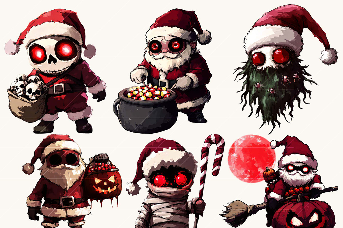 Quirky Spooky Santa Claus Clipart, an Object Illustration by Design Scotch (Photo 2 of 7)