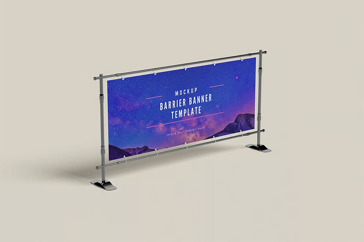Barrier Banner Mockup, an Advertising Mockup by zpackcreative (Photo 4 of 5)