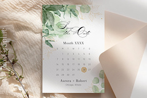 Save the Date Template Calendar Wedd, an Invitation Template by PawGraphic
