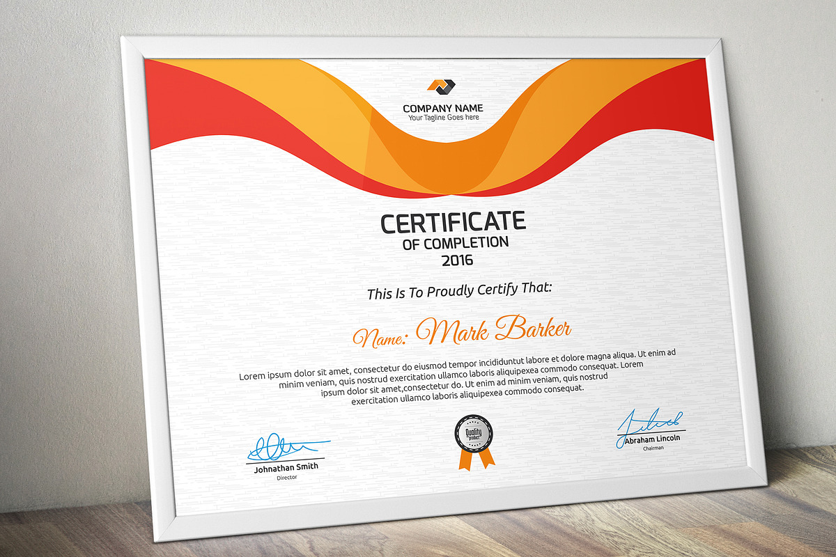 Certificate Word | PSD | AI, a Stationery Template by Curve Design (Photo 3 of 3)
