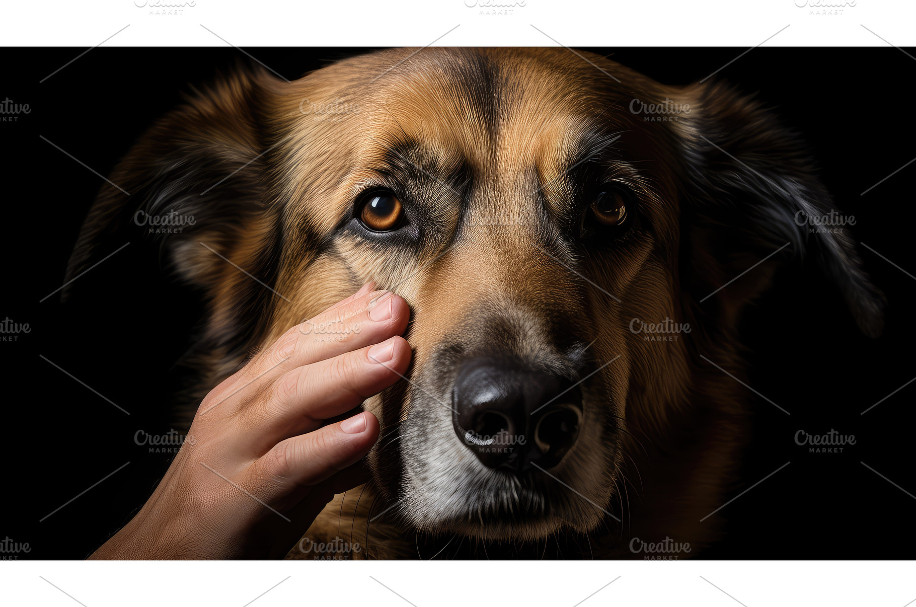 bond dog holding paw ai generated, an Animal Photo by pikepicture