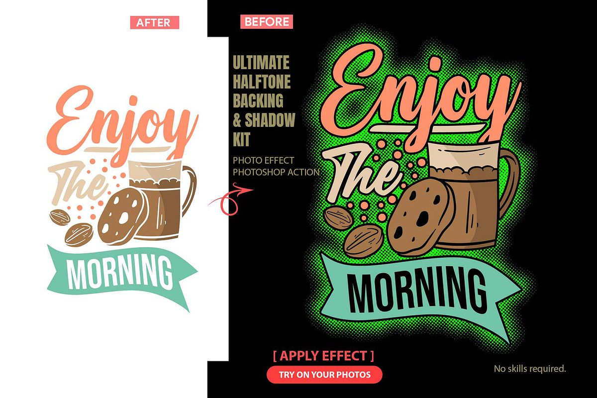 Halftone Backing & Shadow Kit, an Action Add-On by MRI STUDIO (Photo 1 of 13)