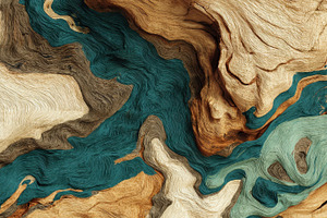 Swirls of brown and blue in abstract, a Photo by Pavel_design