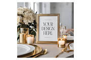 Gold Frame Wedding Sign Mockup, a Merchandise Mockup by Summit Avenue (Thumbnail 3 of 5)