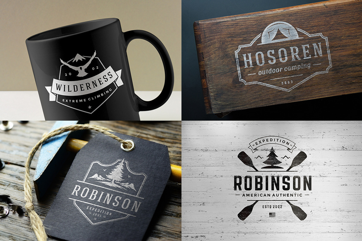 50 Outdoor logos and badges, a Branding & Logo Template by Vasya Kobelev (Photo 14 of 19)