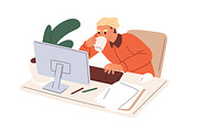 Busy people in stress at work set, a Person Illustration by Good Studio (Thumbnail 8 of 8)