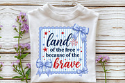 Preppy 4th of July Png, Land of Free, a Seasonal Illustration by Sublimation Artist (Thumbnail 3 of 9)