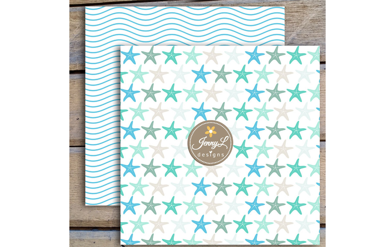Beach Digital Papers & Clipart, a Pattern Graphic by JennyL Designs (Photo 4 of 5)
