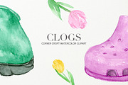 Watercolor Clogs Clipart, a Person Illustration by Corner Croft (Thumbnail 7 of 8)