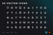 Bed and breakfast icons, an Outline Icon by Wencory (Thumbnail 1 of 2)