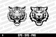 tiger head illustrations SVG, an Animal Illustration by Vectorhight (Thumbnail 3 of 5)