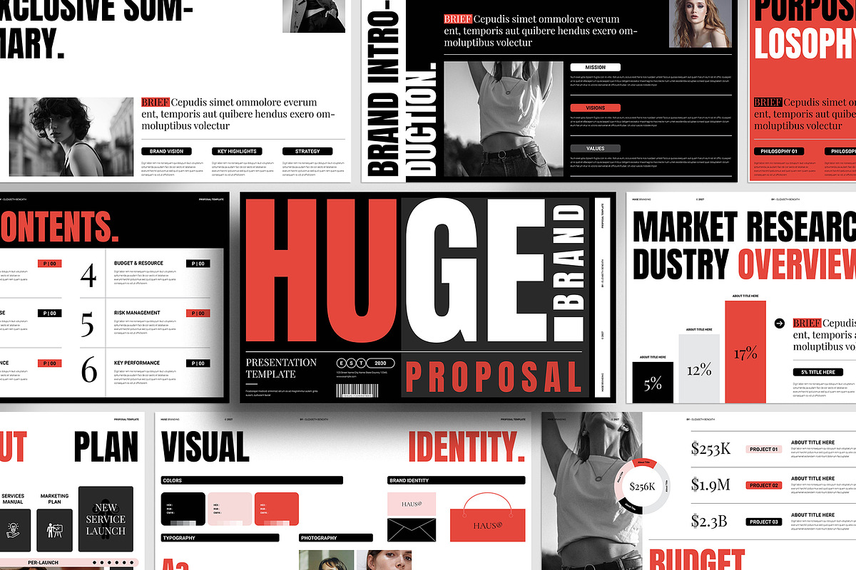 HUGE | Brand Proposal Template, a Presentation Template by TemplateFolio-Shop (Photo 2 of 11)