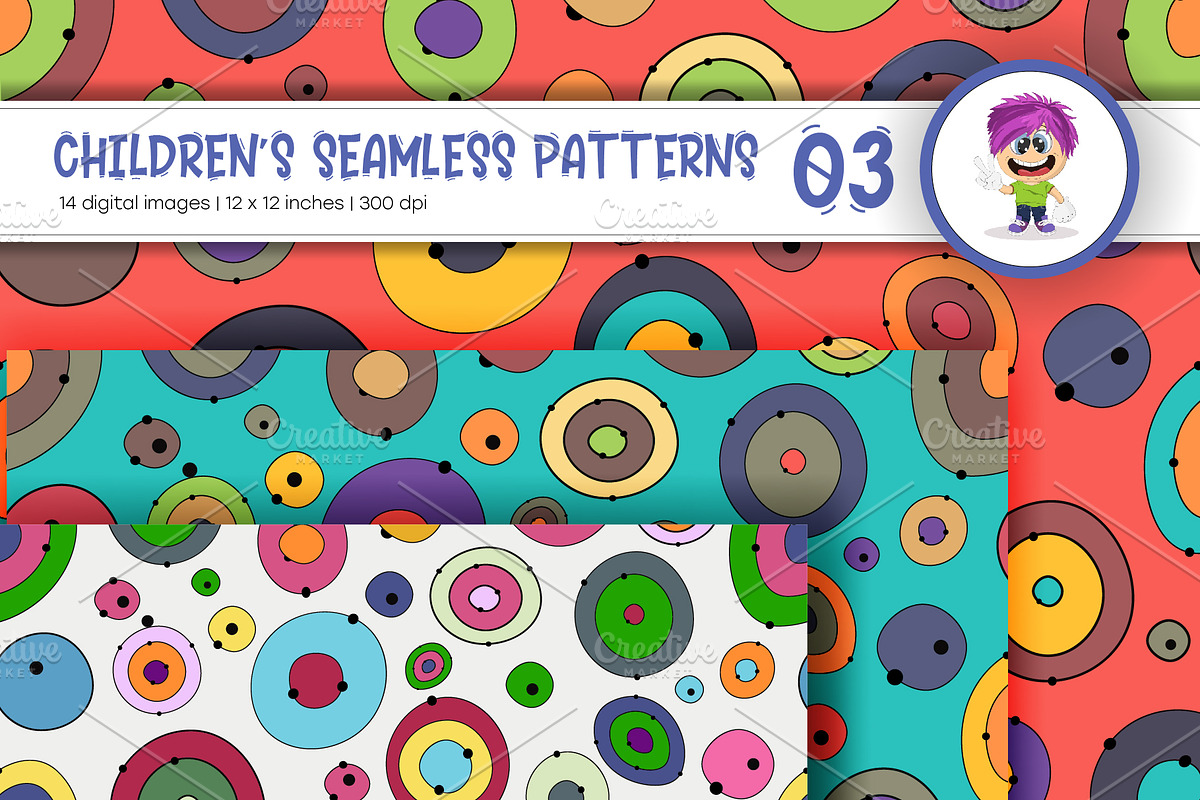 Cute Baby Seamless Patterns 04., a Texture Graphic by KENO Mascots (Photo 2 of 5)