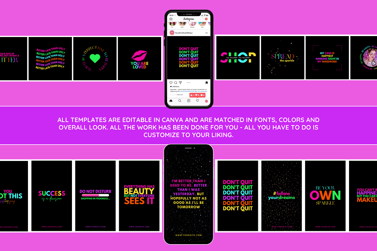 Neon Instagram Quotes Bundle, a Social Media Template by SunshineStudioBoutique (Photo 5 of 6)