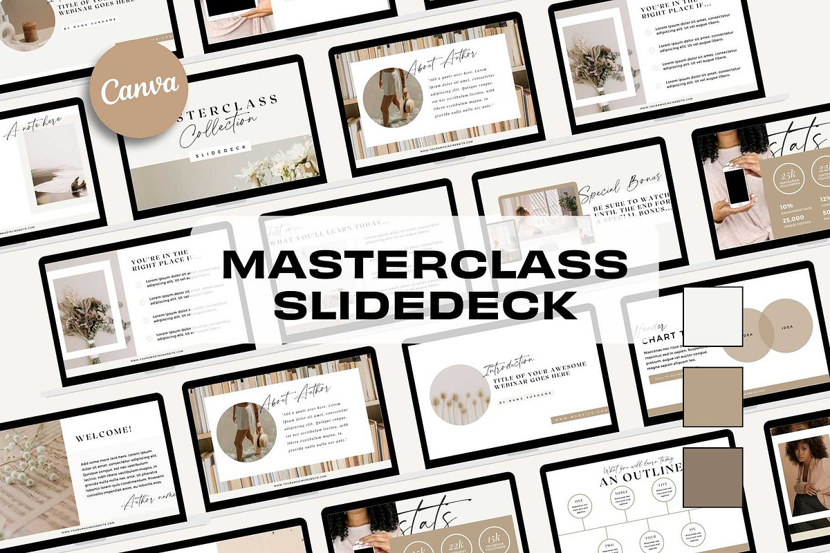 Masterclass Deck - Neutral Aesthetic, a Presentation Template by Freedom Business Shop (Photo 1 of 11)
