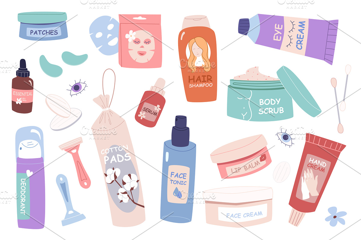 Skincare Cosmetic Products, an Object Illustration by alexdndz