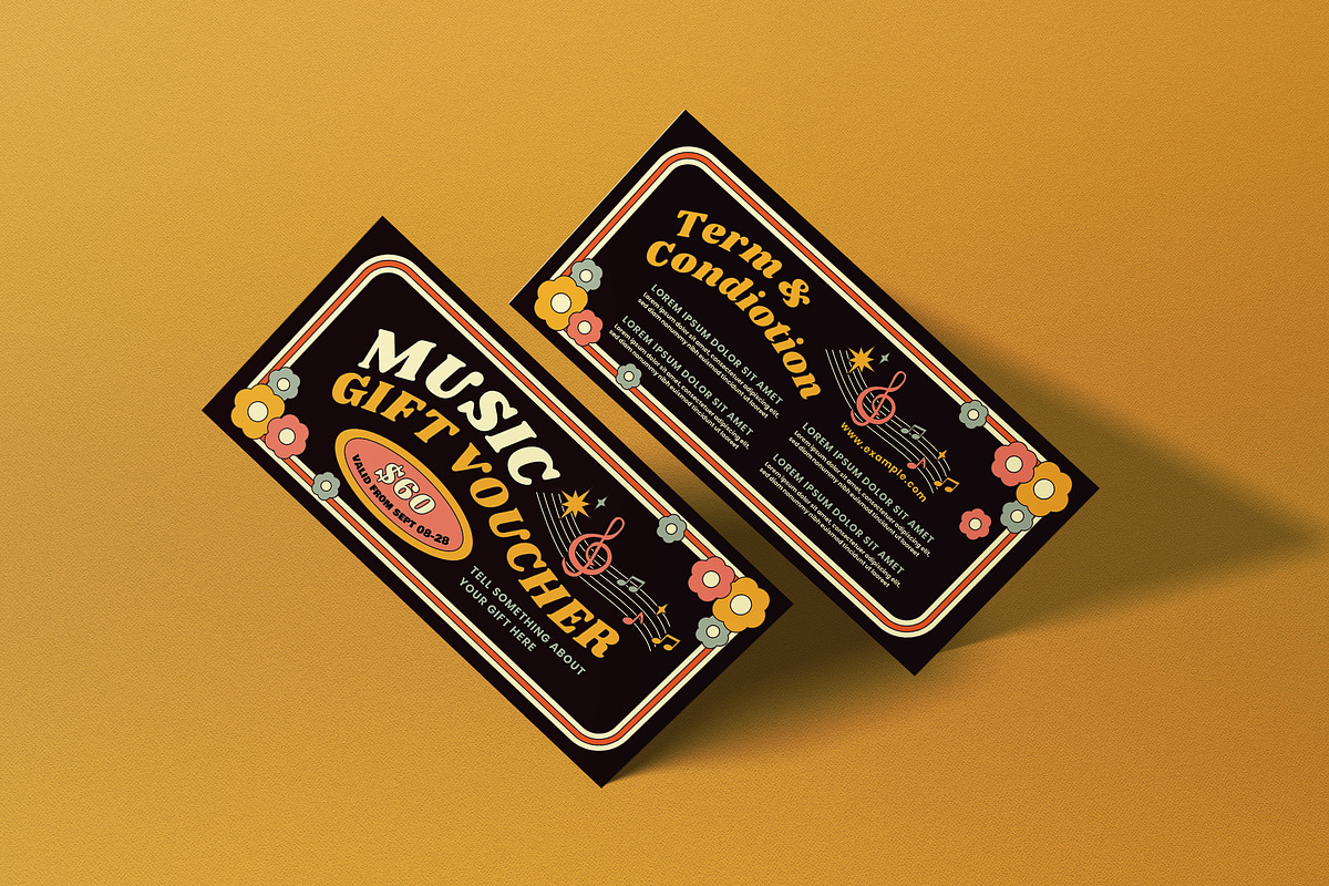 Black 90s Music Voucher, a Card Template by graphicook (Photo 3 of 3)