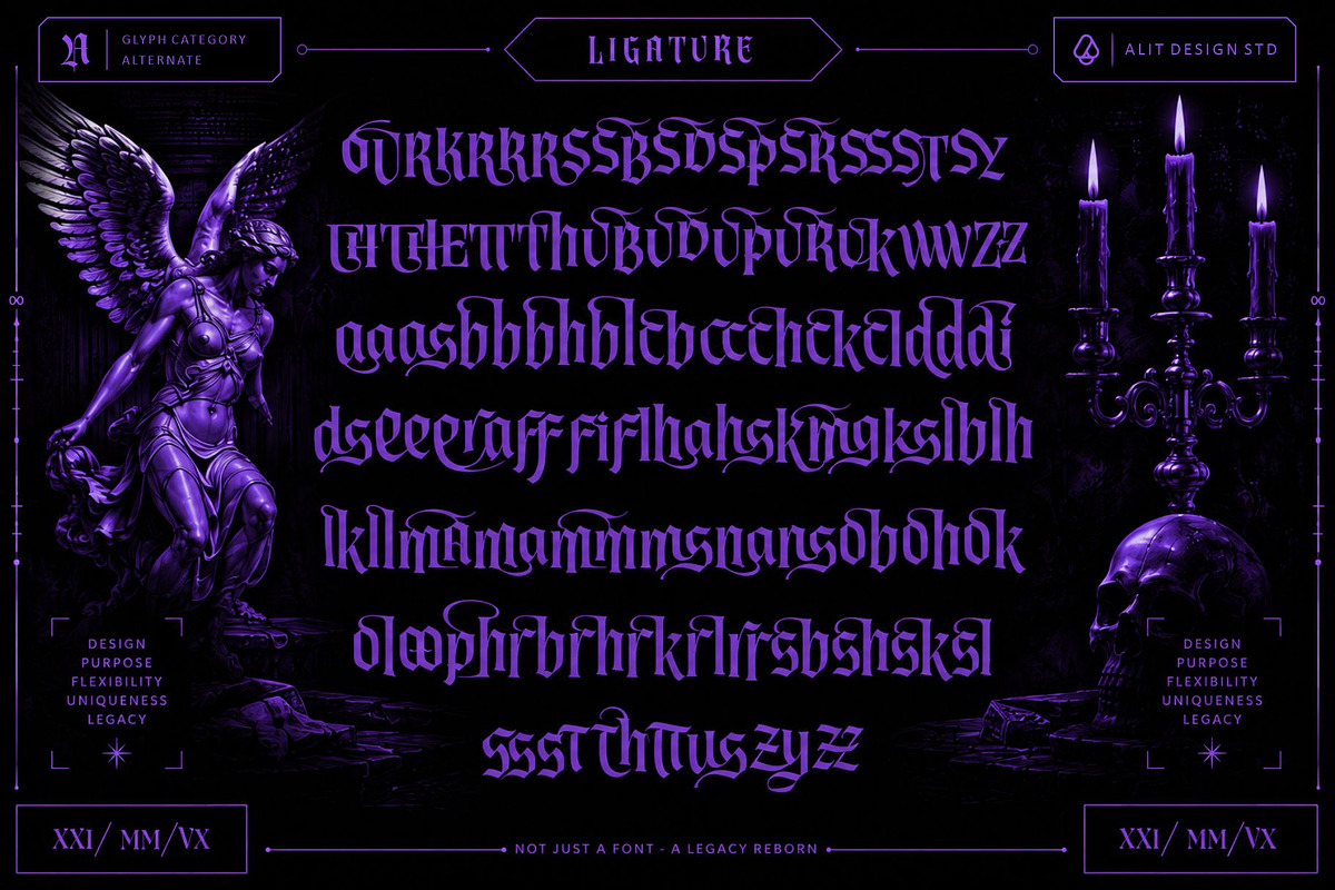 Vonire Bound Typeface, a Blackletter Font by alit design (Photo 19 of 20)