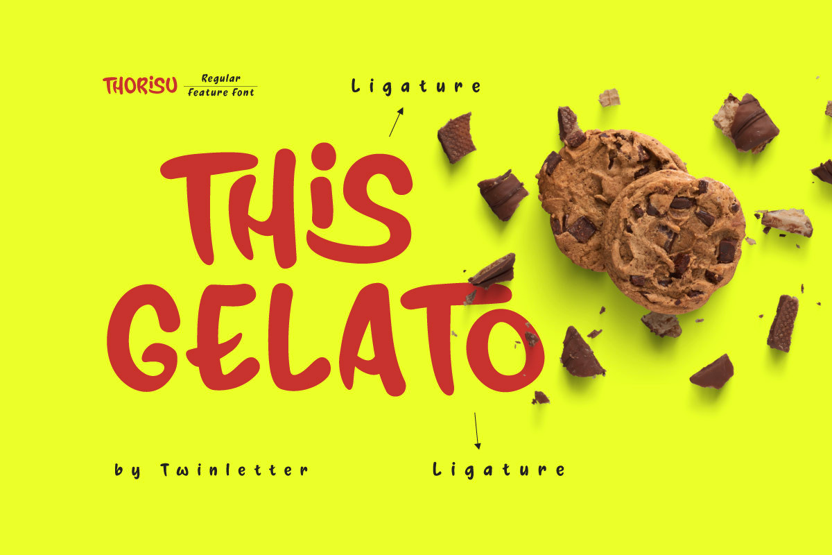 Thorisu - Snack Display Font, a Handwritten Font by twinstd (Photo 2 of 9)